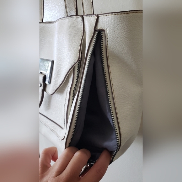 3/$20 Nicole By Nicole Miller White Harper Tote Bag - Picture 7 of 11